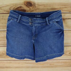 Lane Bryant Jean Shorts Womens Size 18 Blue Dark Wash Denim Cotton Blend Pockets
